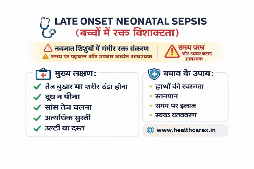 Late onset neonatal sepsis infographic